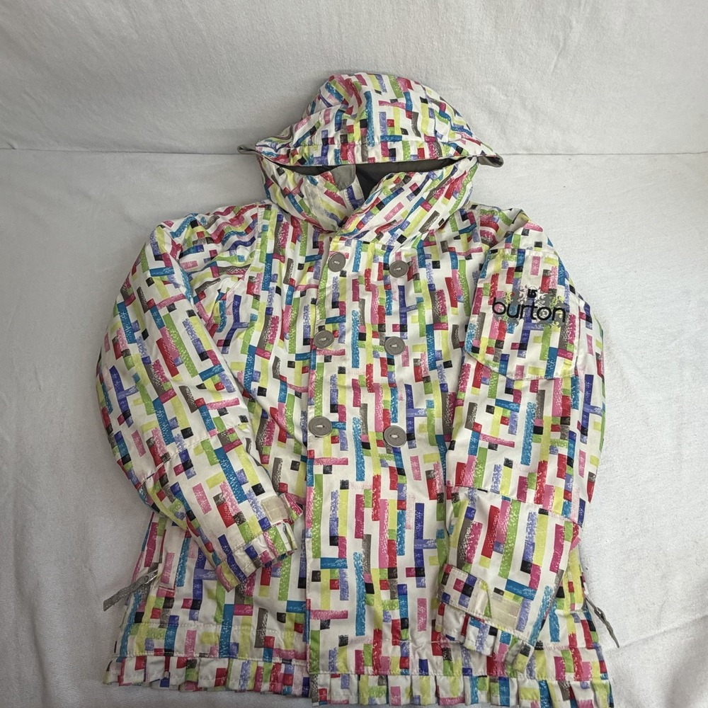 Burton DRYRIDE Girls Youth S Hooded Full Zip Ski Jacket Winter Ruffle Edges